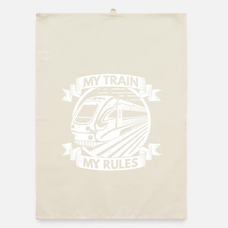 Train driver My train My rules Trainspotting Organic dish towel