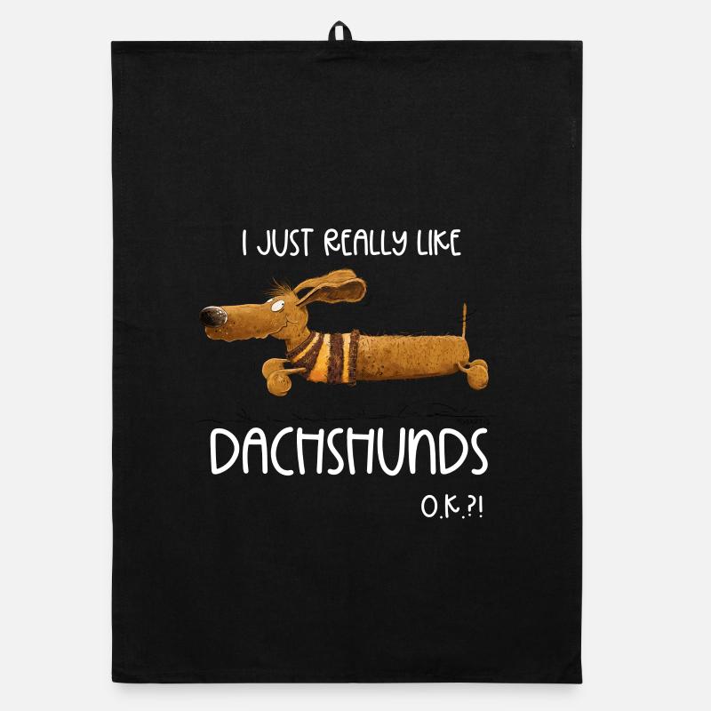I Just Really Like Dachshunds Dackel Teckel Organic Geschirrtuch