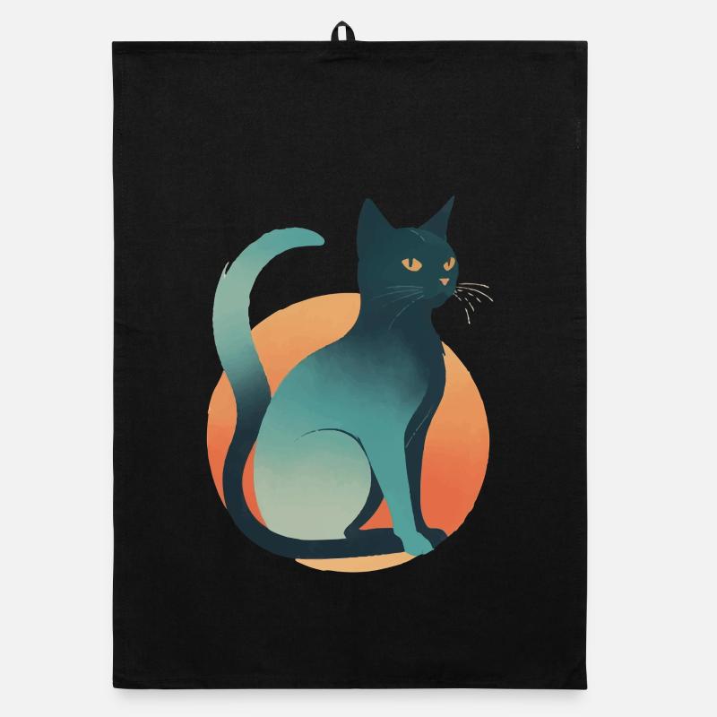 Dunkle Katze Organic Geschirrtuch