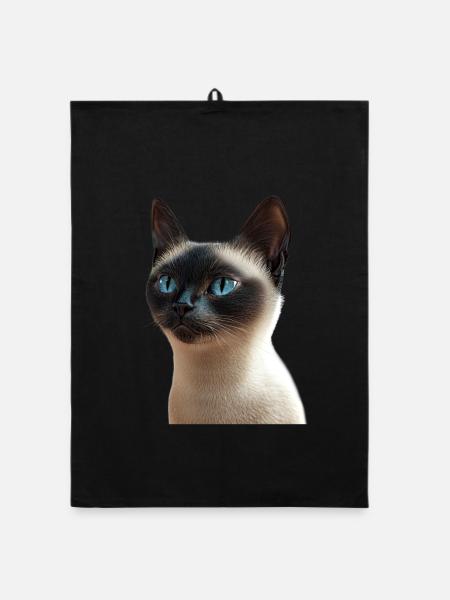 Siamkatze Siam Katze Siamese Cat Siamesen Katzen - Organic Geschirrtuch - Schwarz - Vorne
