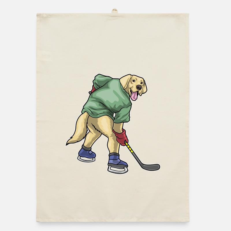 Labrador Eishockey Eishockeyschläger Organic Geschirrtuch