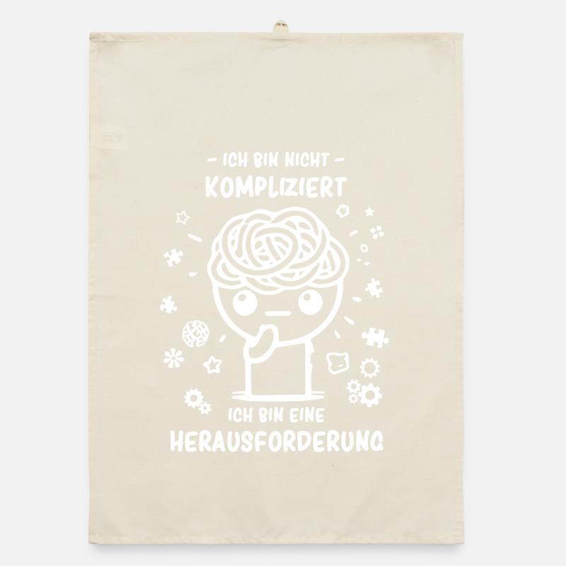 Bin nicht kompliziert - bin eine Herausforderung Organic Geschirrtuch
