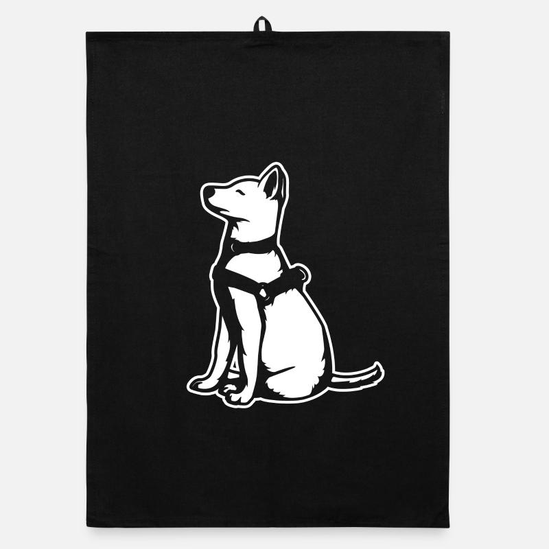 German Shepherd Sketch Organic dish towel
