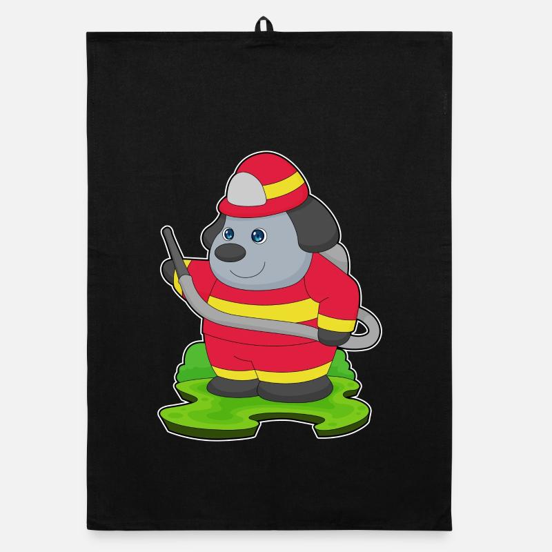 Dog Firefighter Fire Hose Fire Brigade Organic dish towel