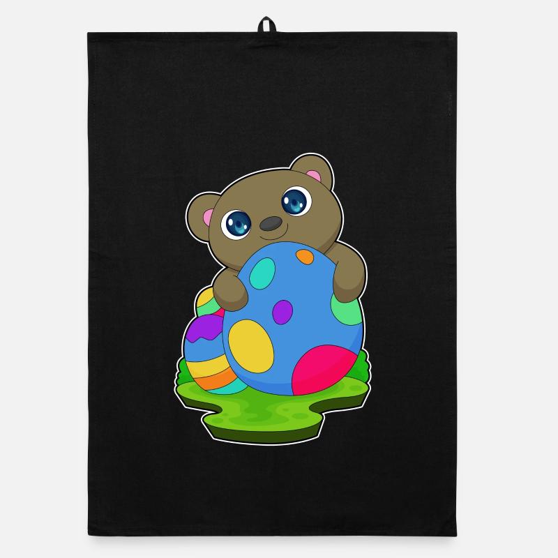 Bear Easter Easter Eggs Organic dish towel