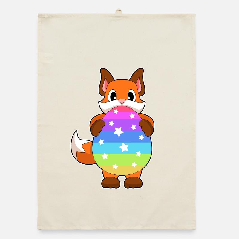 Fox Easter Easter Egg Organic dish towel