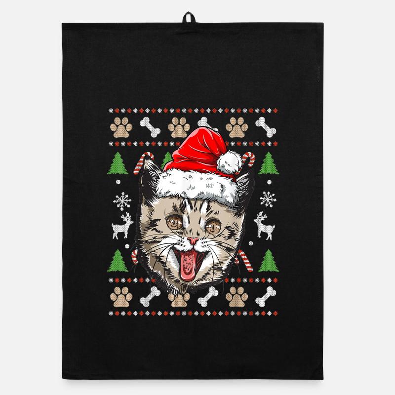 Pull Moche De Noel Chat Humour Noël Cadeau Drôle Torchon bio