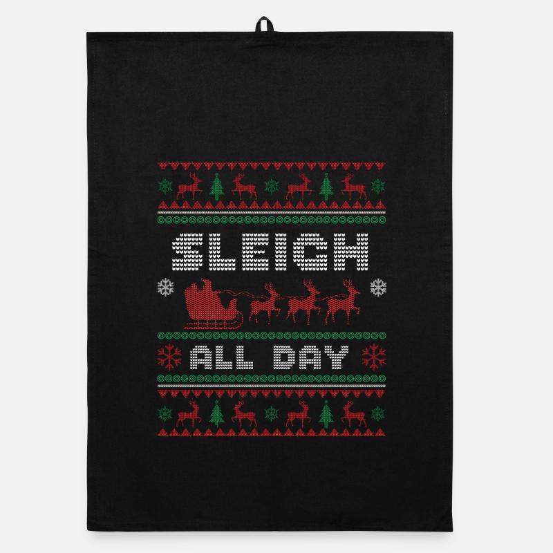 Sleigh all day – Moches de Noël Torchon bio