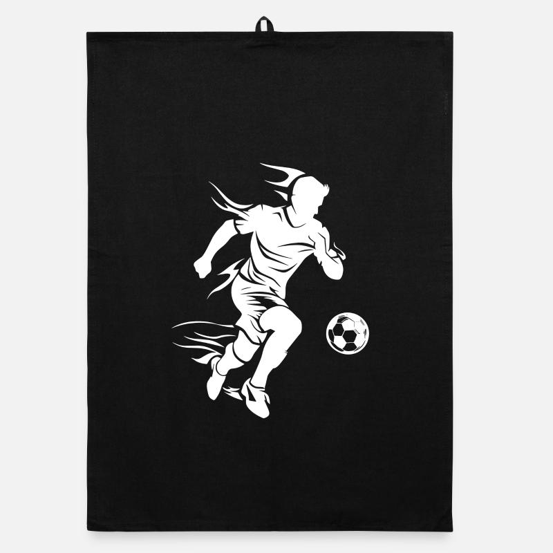 Soccer Player Drawing Organic dish towel