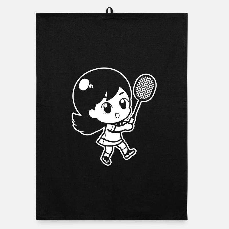 Little badminton player Organic dish towel