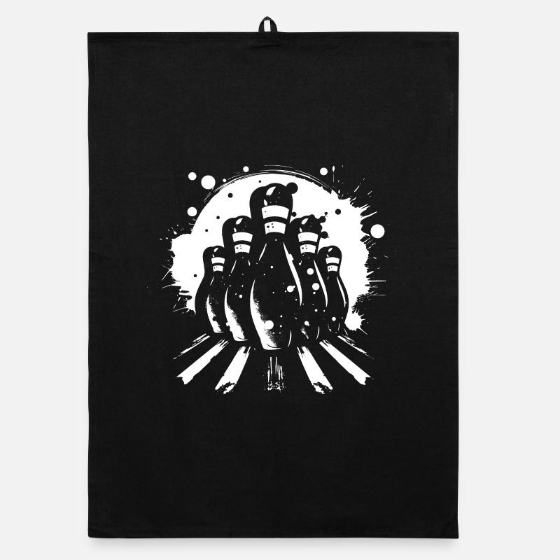 Bowling Pins Drawing Organic dish towel