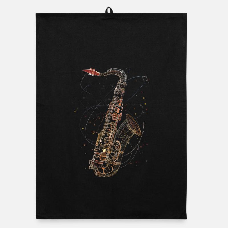 Dessin au trait de saxophone Torchon bio