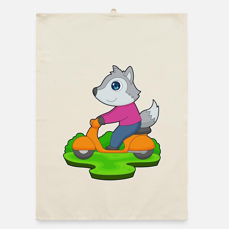 Wolf Scooter Organic dish towel