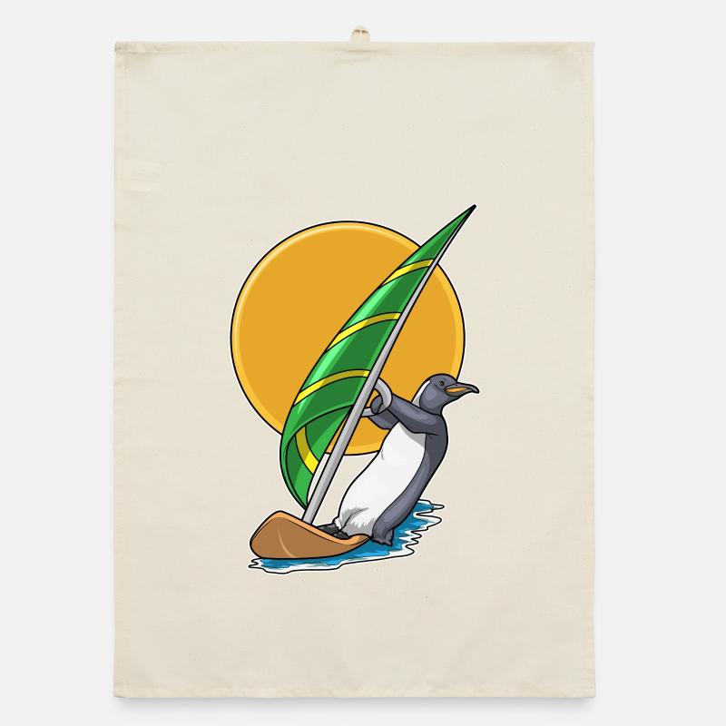 Été de planche de surf Penguin Windsurf Torchon bio