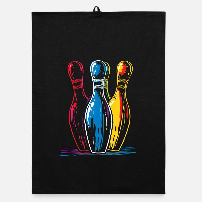 Dessin de bowling à l’ancienne Torchon bio