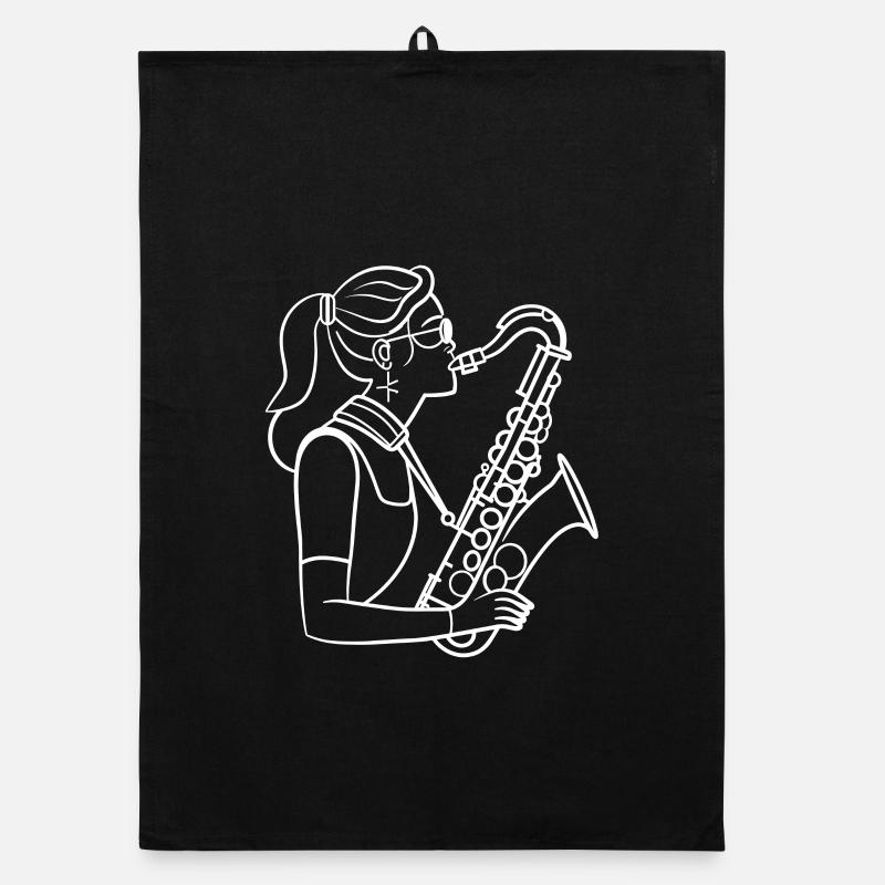 Saxophone player Organic dish towel