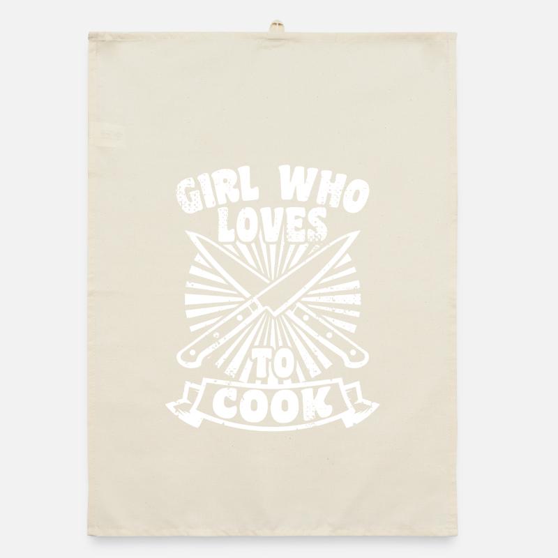 Mädchen das gerne kocht Organic Geschirrtuch