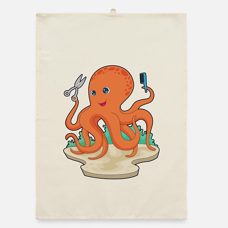 Octopus Coiffeur Ciseaux Torchon bio