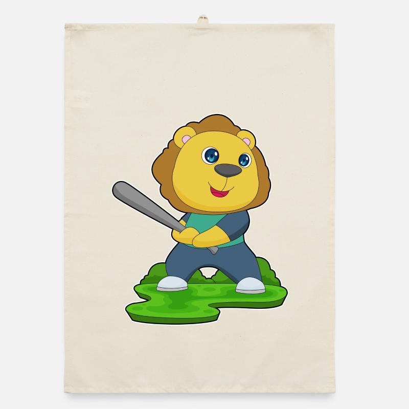 Lion Baseball Batte de Baseball Torchon bio