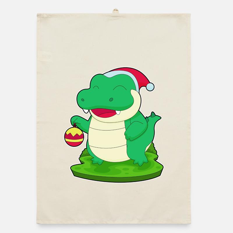 Krokodil Weihnachten Weihnachtskugel Organic Geschirrtuch