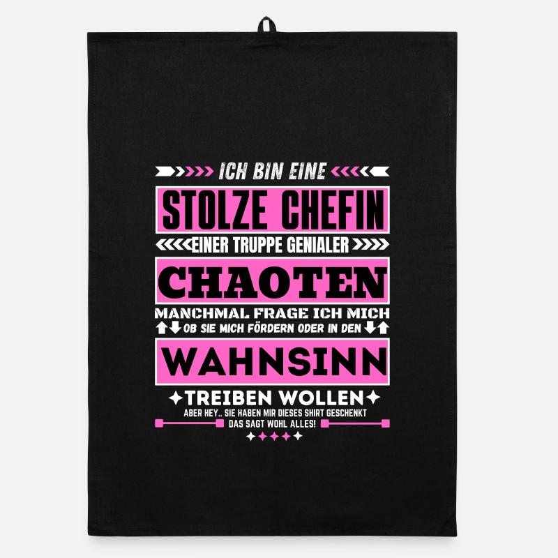 stolze Chefin einer truppe genialer Chaoten Organic Geschirrtuch