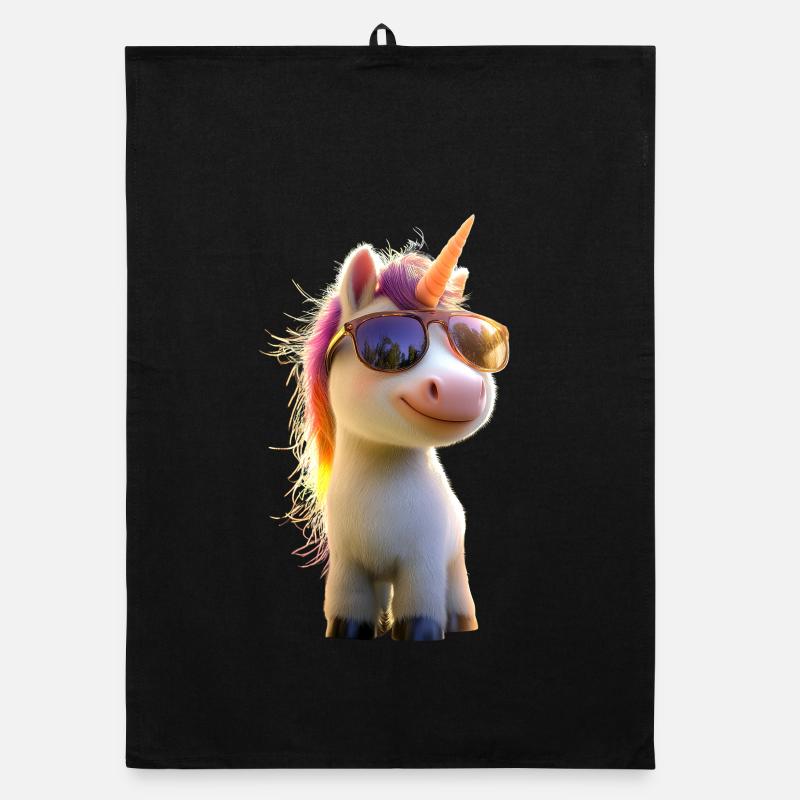 Einhorn Reiterin Ponyhof Pferde Reiten Einhörner Organic Geschirrtuch