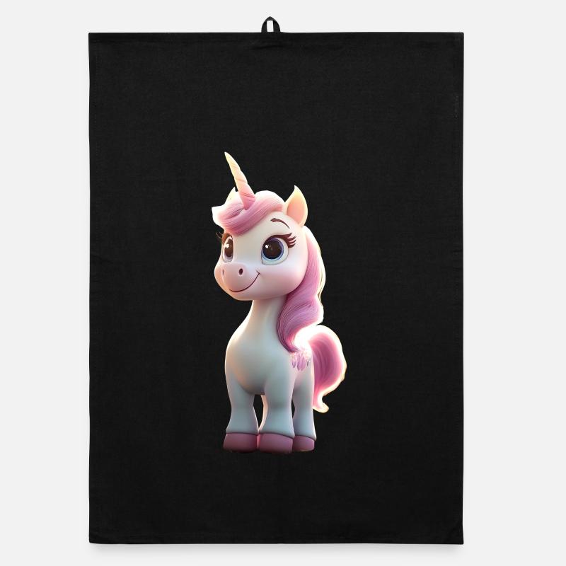 Einhorn Reiterin Ponyhof Pferde Reiten Einhörner Organic Geschirrtuch