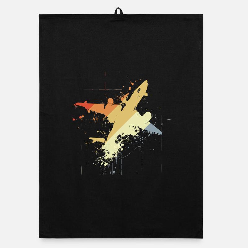 80s Airplane Graphic Organic dish towel