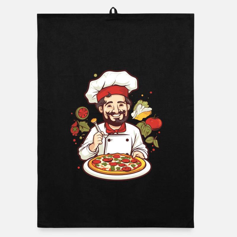 Pizza Maker Graphic Organic dish towel