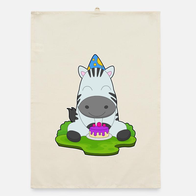Zebra Birthday Party Hat Organic dish towel