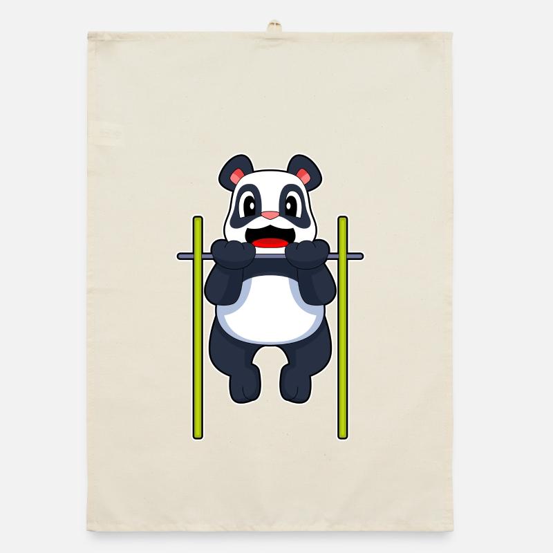 Panda Bodybuilder Pull-ups Bodybuilding Organic dish towel