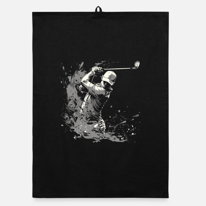 Golfer Drawing Organic dish towel