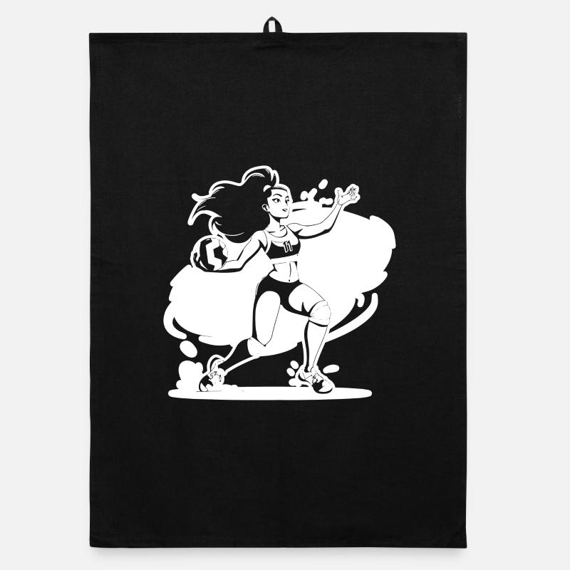 Volleyball Player Comic Look Organic dish towel
