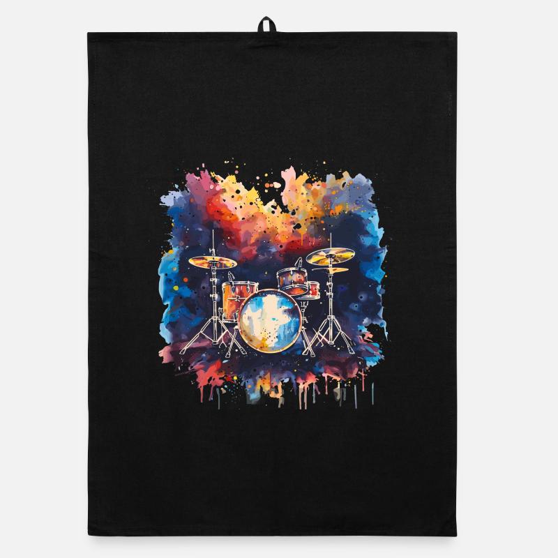 Drums Synthwave Organic dish towel