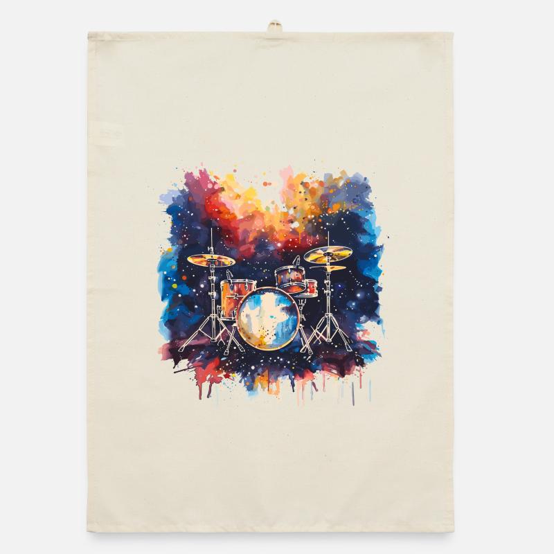 Drums Synthwave Organic dish towel