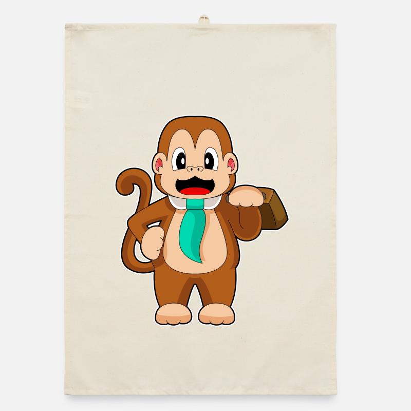 Monkey Entrepreneur Briefcase Organic dish towel