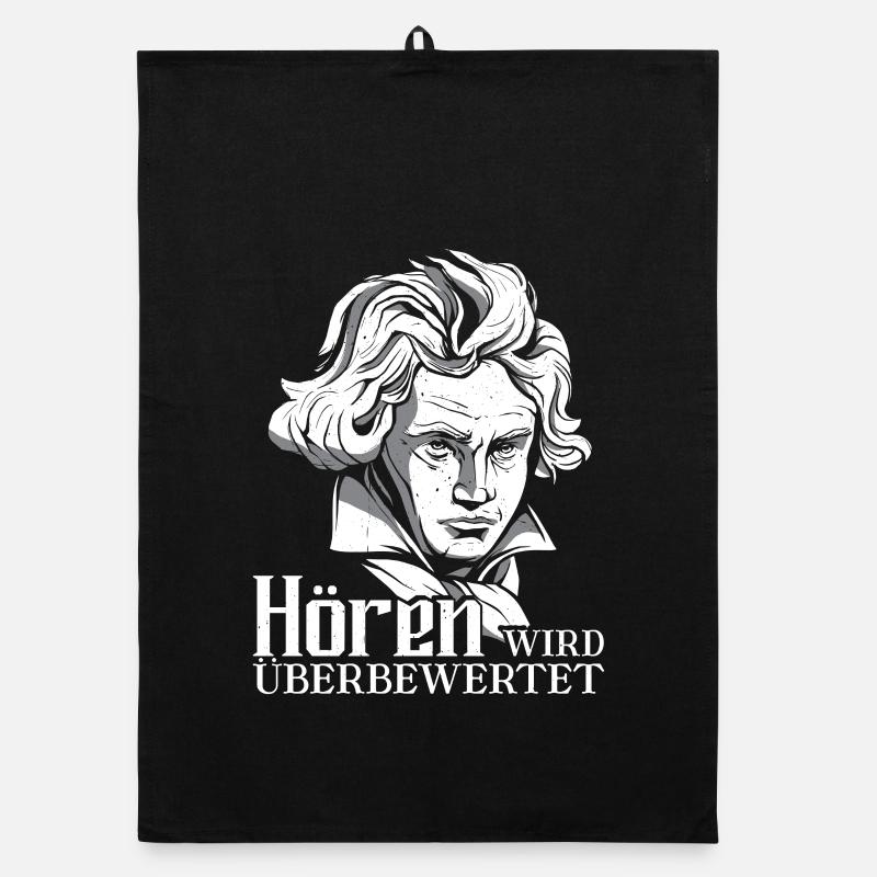 Komponist Beethoven taub Hören wird überbewertet Organic Geschirrtuch