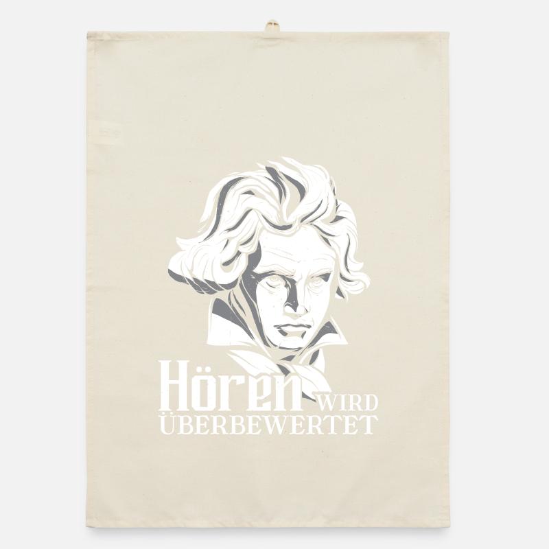 Komponist Beethoven taub Hören wird überbewertet Organic Geschirrtuch