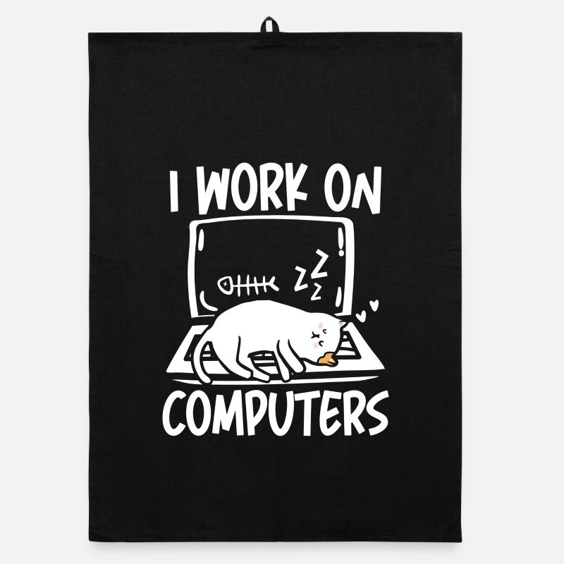 I work on computers Organic Geschirrtuch