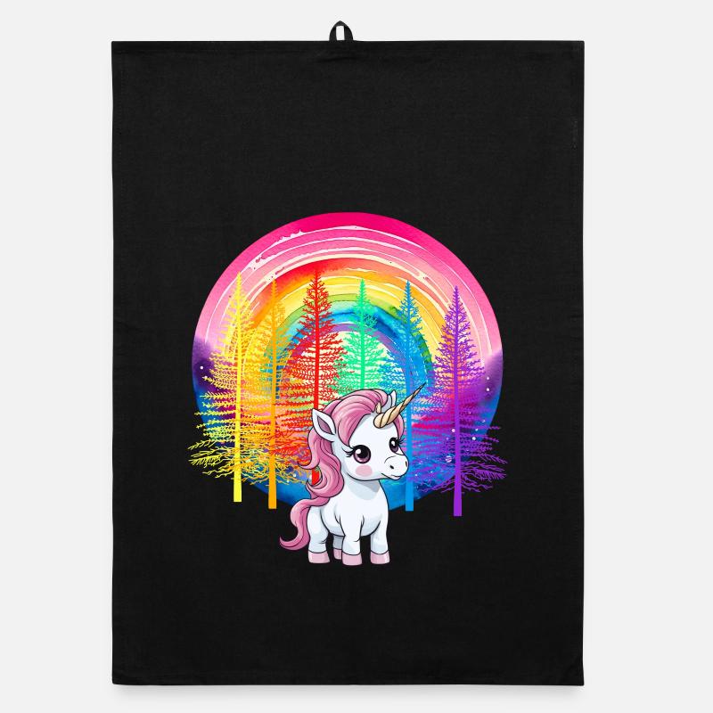 Regenbogen Einhorn Einhörner Kinder Kind Organic Geschirrtuch