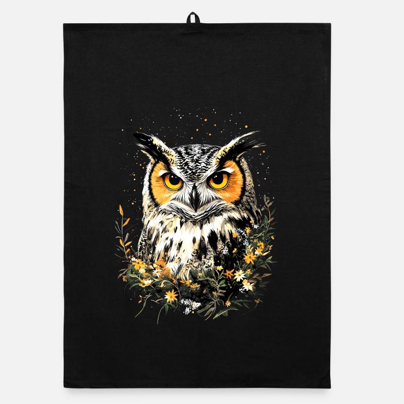 Eule Schleiereule Kauz Uhu Owl Süße Eulen Organic Geschirrtuch