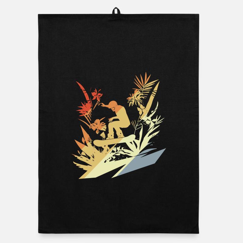 Snowboarding Retro Organic dish towel