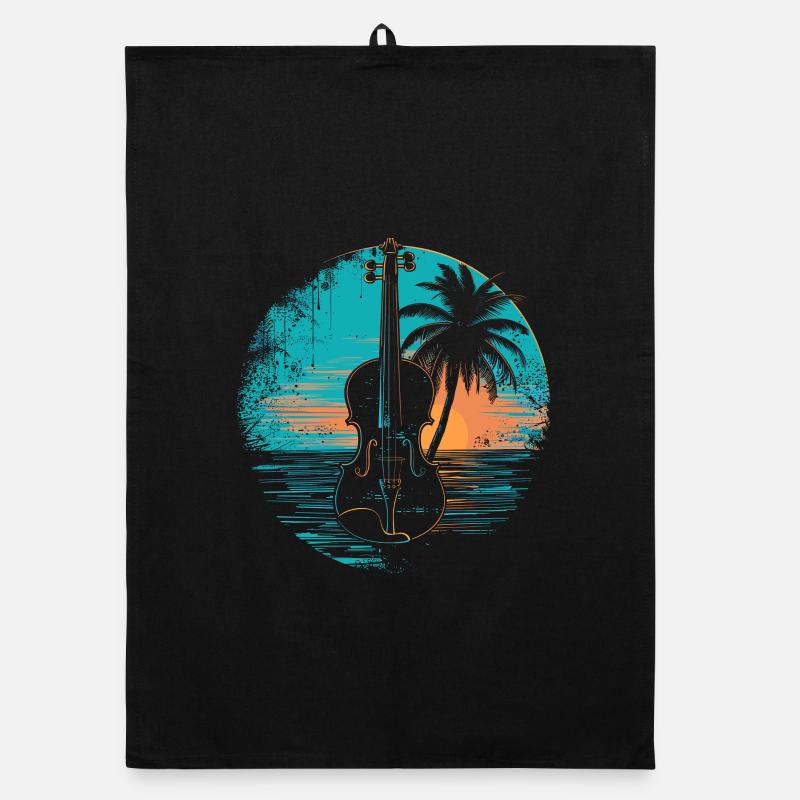 Violon Coucher de soleil Torchon bio