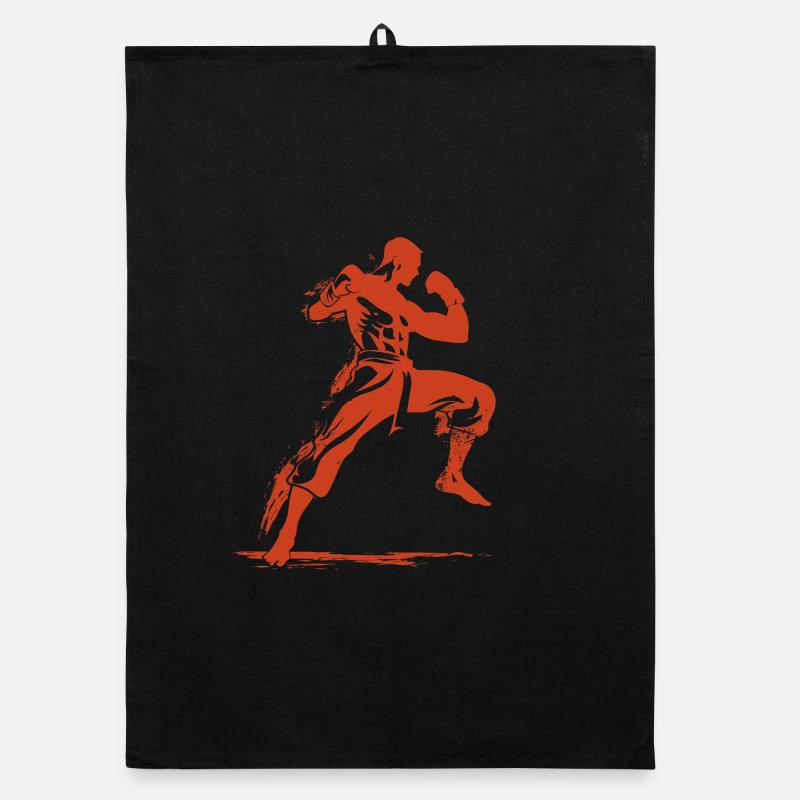 Oldschool Kickboxer Organic dish towel