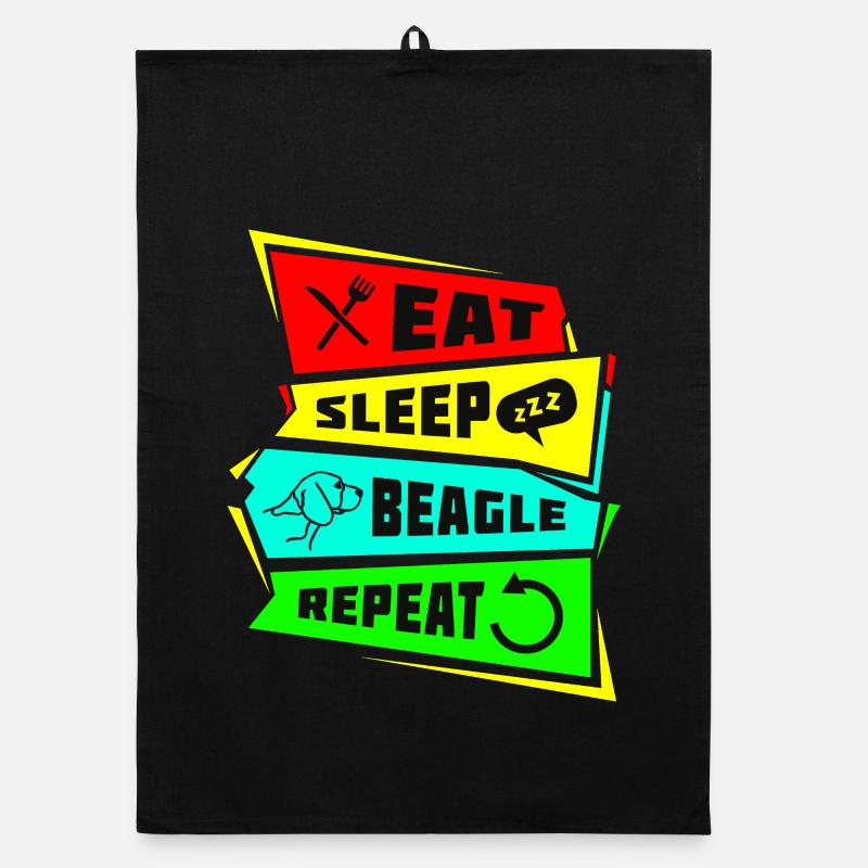 Eat Sleep Beagle Repeat Torchon bio