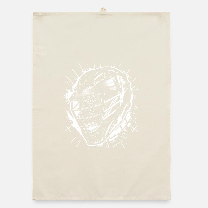 Lacrosse Helmet Drawing Organic dish towel