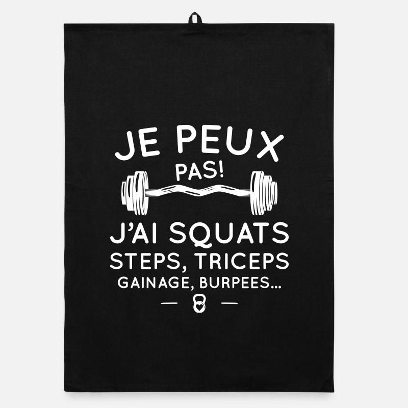 Je peux pas j'ai squats steps, triceps, ganage Torchon bio
