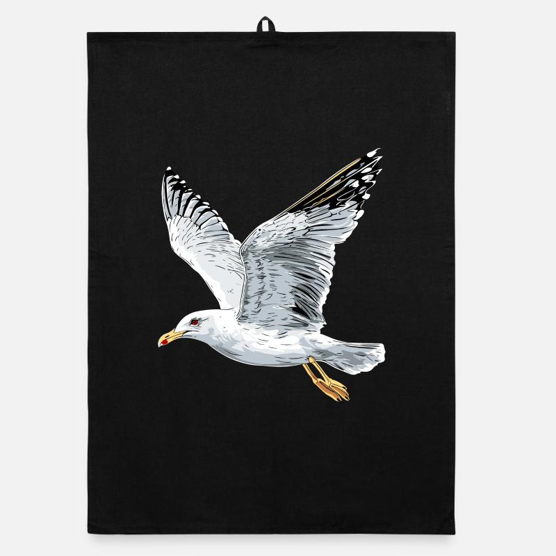 Möwe Strand Meer Nordsee Ostsee Silbermöwe Möwen Organic Geschirrtuch