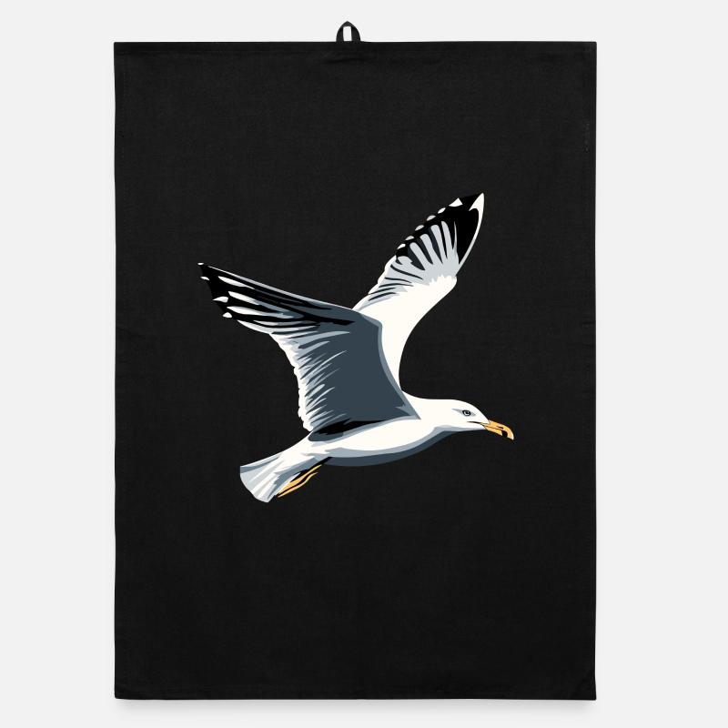 Möwe Strand Meer Nordsee Ostsee Silbermöwe Möwen Organic Geschirrtuch