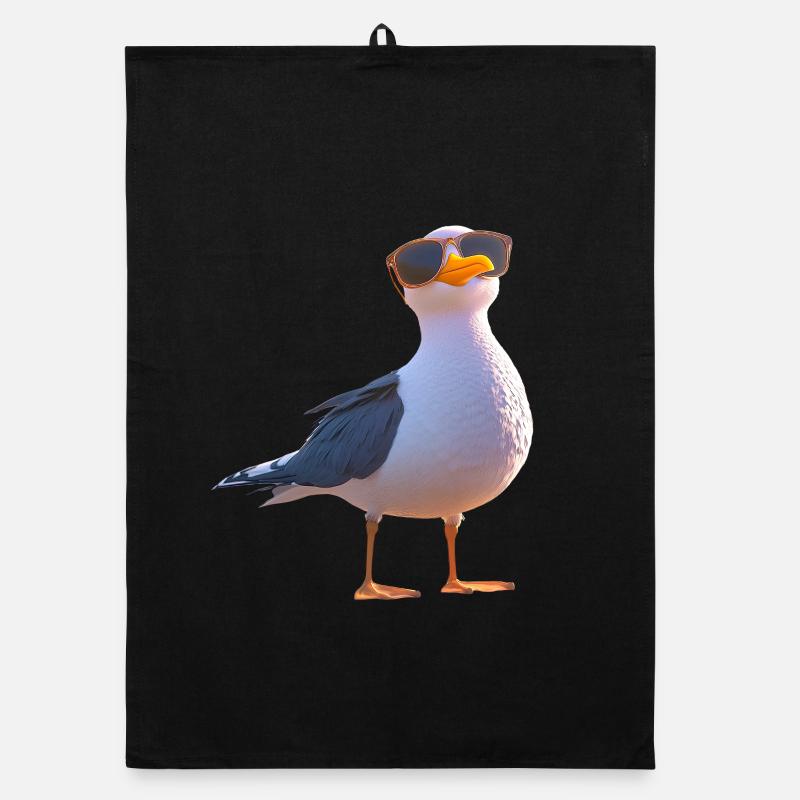 Möwe Strand Meer Nordsee Ostsee Silbermöwe Möwen Organic Geschirrtuch
